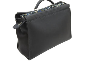 FENDI フェンディ ハンドバッグ ビジネスバッグ ピーカブー 7VA388 シルバー金具 ブラック セレリア レザー 美品 中古 52390