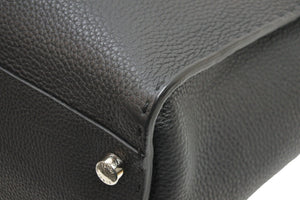 FENDI フェンディ ハンドバッグ ビジネスバッグ ピーカブー 7VA388 シルバー金具 ブラック セレリア レザー 美品 中古 52390