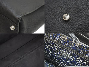 FENDI フェンディ ハンドバッグ ビジネスバッグ ピーカブー 7VA388 シルバー金具 ブラック セレリア レザー 美品 中古 52390
