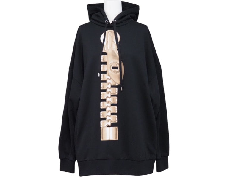LOUIS VUITTON ルイヴィトン パーカー FOST30141 2023SS ジッパープリントフーディ ブラック コットン サイズS 美品 中古 52392