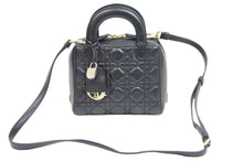 Load image into Gallery viewer, Christian Dior クリスチャンディオール レディディオール ハンドバッグ ショルダーバッグ ブラック レザー 美品 中古 52403