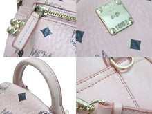 Load image into Gallery viewer, MCM エムシーエム ミニリュック デイパック ポーチ ヴィセトス スタッズ ピンク レザー ゴールド金具 美品 中古 52412
