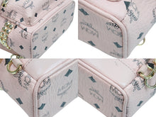 Load image into Gallery viewer, MCM エムシーエム ミニリュック デイパック ポーチ ヴィセトス スタッズ ピンク レザー ゴールド金具 美品 中古 52412