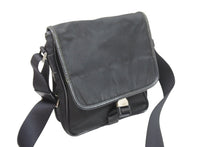 Load image into Gallery viewer, PRADA プラダ ショルダーバッグ V167 三角プレート ブラック ナイロン シルバー金具 イタリア製 良品 中古 52413