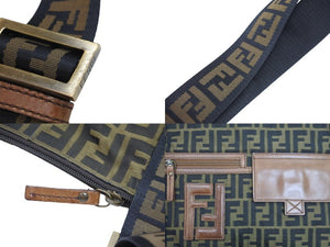FENDI フェンディ ショルダーバッグ 8BH006 00NY0 FORT2 サコッシュ ズッカ ブラウン ナイロン ゴールド金具 良品 中古 52420