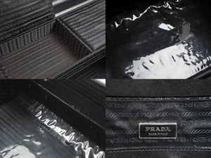 PRADA プラダ メイクボックス 化粧ケース コスメ トランク 大容量 ミラー付き 鏡 黒 美品 中古 52425