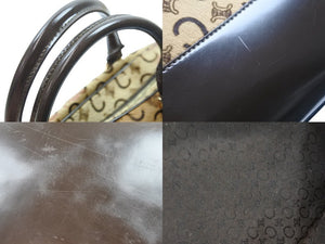 CELINE セリーヌ ハンドバッグ ミニボストンバッグ Cマカダム ヴィンテージ MC00/2 ハラコ ベージュ ゴールド 良品 中古 52470