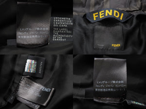 FENDI フェンディ ズッカ柄 ダウンジャケット グリーン ロゴ アウター フード FW0327 XJ0 サイズ50 美品 中古 52502