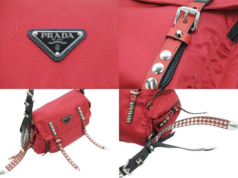 極美品 PRADA NEW VELA ショルダーバッグ ナイロン レザー