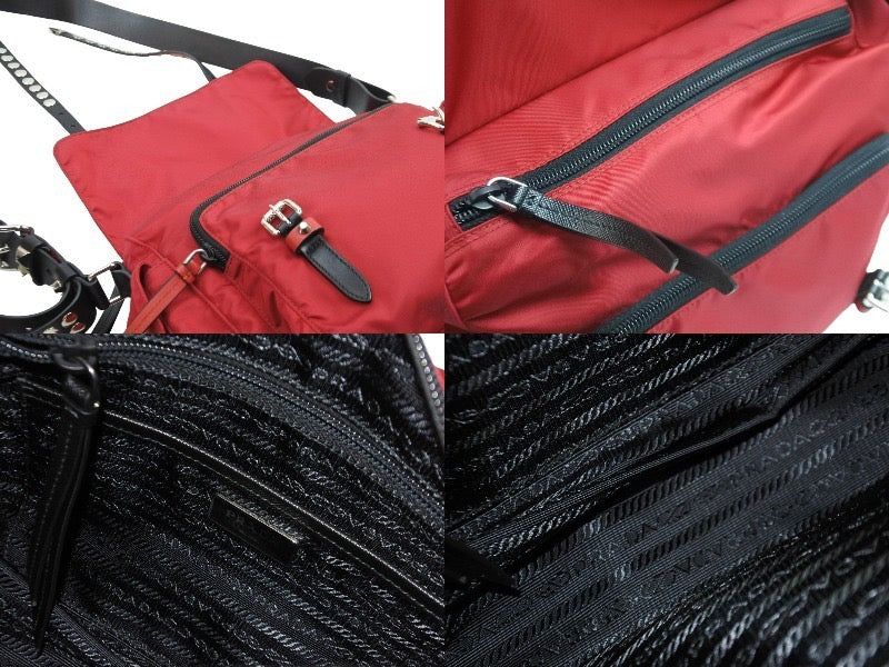 極美品 PRADA NEW VELA ショルダーバッグ ナイロン レザー