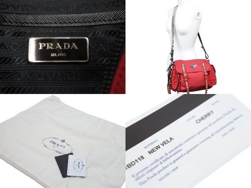 極美品 PRADA NEW VELA ショルダーバッグ ナイロン レザー 極美品 PRADA NEW VELA ショルダーバッグ ナイロン レザー