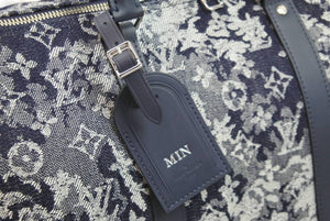 新品同様 LOUIS VUITTON ルイヴィトン モノグラム タペストリー キーポル 50 ボストンバッグ M57285 ネイビー 中古 52510