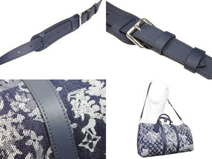 新品同様 LOUIS VUITTON ルイヴィトン モノグラム タペストリー キーポル 50 ボストンバッグ M57285 ネイビー 中古 52510