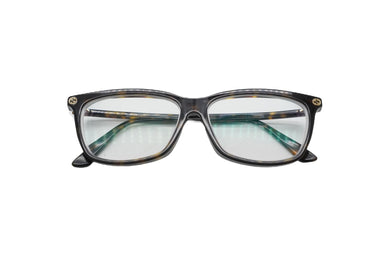 GUCCI グッチ サングラス メガネ べっこう柄 度入り GGロゴ GG0042OA 55□13 145 プラスチック ブラウン クリア 美品 中古 52588
