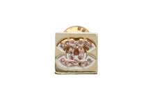 Load image into Gallery viewer, CHANEL シャネル ピンブローチ ピンバッチ ココマーク ラインストーン GP ゴールド ピンク 130YEARS 美品 中古 52591