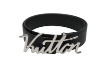 Load image into Gallery viewer, 新品未使用 LouisVuitton ルイヴィトン ベルト サンチュール LVオートグラフ M0187 85/34 レザー ブラック シルバー金具 中古 52594