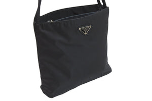 PRADA プラダ トートバッグ B6243 ブラック ナイロン トライアングルロゴプレート シルバー金具 美品 中古 52630