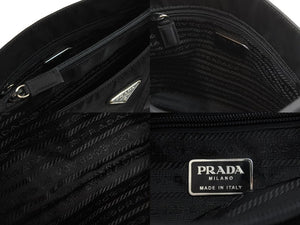 PRADA プラダ トートバッグ B6243 ブラック ナイロン トライアングルロゴプレート シルバー金具 美品 中古 52630