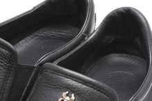 Load image into Gallery viewer, CHROME HEARTS クロムハーツ スニーカー スリッポン ローファー 42 レザー シルバー925 ガンメンタル金具 ブラック 良品 中古 52655