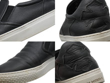 Load image into Gallery viewer, CHROME HEARTS クロムハーツ スニーカー スリッポン ローファー 42 レザー シルバー925 ガンメンタル金具 ブラック 良品 中古 52655
