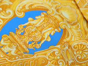 美品　ヴェルサーチ　バロック柄シャツ　長袖ブラウス　38 メデューサボタン　黒金 VERSACE バロック柄 シャツ 黒/金