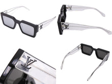 Load image into Gallery viewer, LOUIS VUITTON ルイ・ヴィトン サングラス クラッシュスクエア クリア ブラック 54□21 Z1580W 美品 中古 52691