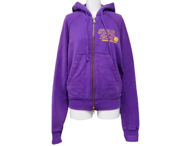 DSQUARED2 ディースクエアード パーカー 03AW コットン パープル XG004 サイズS ゴールド金具 美品 中古 52694