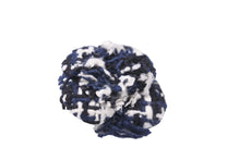 Load image into Gallery viewer, CHANEL シャネル ブローチ カメリア コサージュ 18S ツイード ネイビー ホワイト ブラック シルバー金具 美品 中古 52715