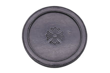 Load image into Gallery viewer, CHROME HEARTS クロムハーツ 雑貨 丸型 コースター グラス置き CHプラス ブラック レザー 美品 中古 52724