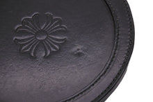 Load image into Gallery viewer, CHROME HEARTS クロムハーツ 雑貨 丸型 コースター グラス置き CHプラス ブラック レザー 美品 中古 52724