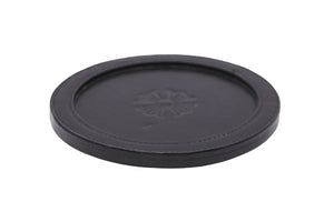 CHROME HEARTS クロムハーツ 雑貨 丸型 コースター グラス置き CHプラス ブラック レザー 美品 中古 52724