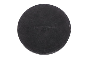 CHROME HEARTS クロムハーツ 雑貨 丸型 コースター グラス置き CHプラス ブラック レザー 美品 中古 52724