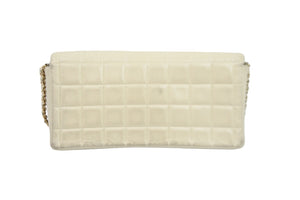 CHANEL シャネル チェーンショルダーバッグ チョコバー A15316 6番台 ベージュ ゴールド金具 良好 中古 52749