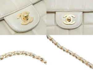 CHANEL シャネル チェーンショルダーバッグ チョコバー A15316 6番台 ベージュ ゴールド金具 良好 中古 52749