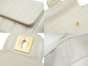 CHANEL シャネル チェーンショルダーバッグ チョコバー A15316 6番台 ベージュ ゴールド金具 良好 中古 52749