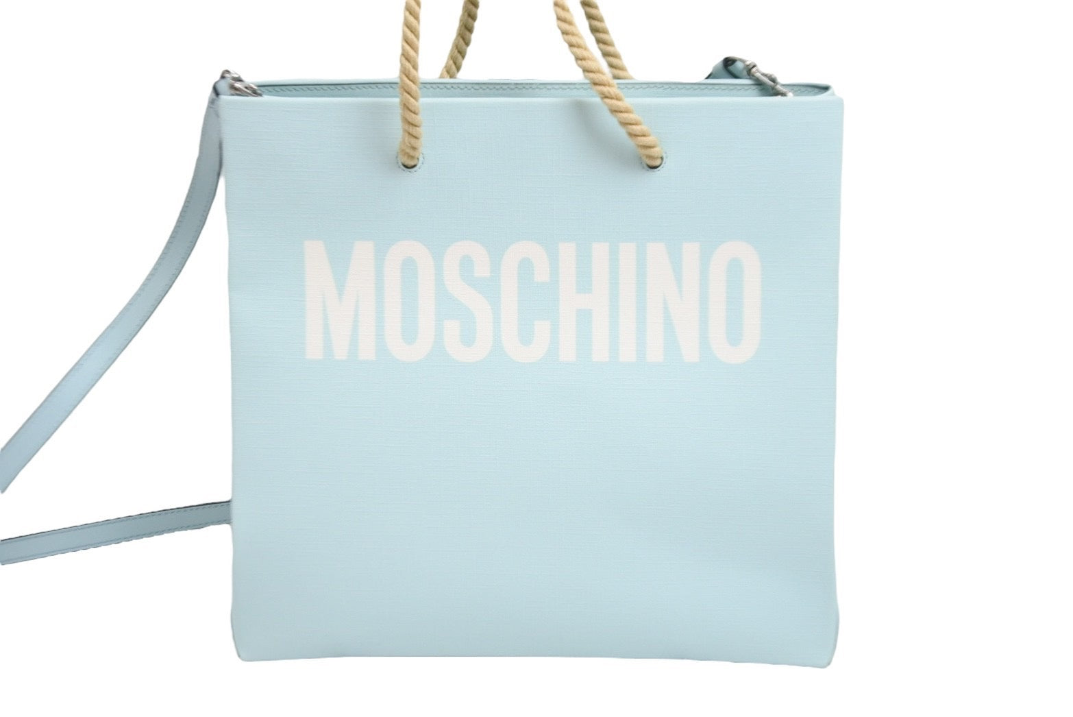 MOSCHINO モスキーノ クマ ロゴ プリント トートバッグ 2A 7578 ブルー