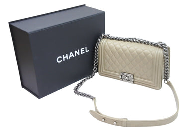 極美品 CHANEL シャネル ボーイシャネル チェーン ショルダーバッグ 19番台 ラムスキン グレー ココマーク シルバー金具 中古 52759