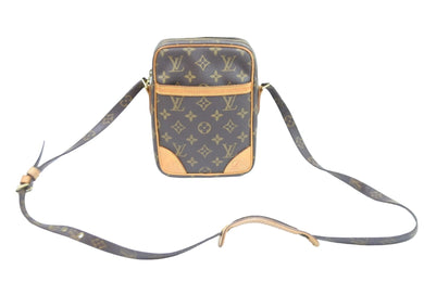 LOUIS VUITTON ルイ・ヴィトン モノグラム ダヌーブ ショルダーバッグ M45266 ブラウン ゴールド金具 美品 中古 52777