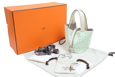 未使用 HERMES エルメス 22ss ピコタンロックミクロ ラッキーデイジー バッグ U刻 ナタ ヴェール ヴォースイフトレザー 中古 52778