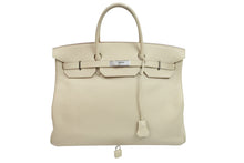 Load image into Gallery viewer, HERMES エルメス ハンドバッグ バーキン40 □K刻印 トリヨンクレマンス パーシュマン ベージュ系 シルバー金具 美品 中古 52784