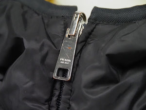 PRADA プラダ ダウンジャケット リバーシブル ブラック イエロー ポリエステル サイズ54 SGH037 シルバー金具 美品 中古 52800 