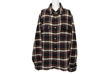 CHROME HEARTS クロムハーツ チェック柄 WORK DOG ワークドッグ 長袖シャツ ブラック サイズXL 美品 中古 52802