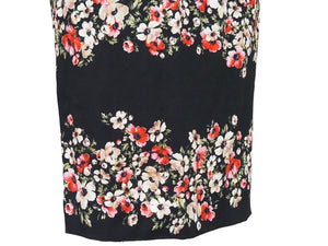 極美品 DOLCE&GABBANA ドルチェアンドガッバーナ 花柄 スカート ブラック ボトムス シルク F4R12T サイズ38 中古 52827