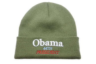 Supreme シュプリーム オバマ 44TH PRESENT オバマ ニット帽 ニットキャップ 帽子 18AW RN101837 アクリル カーキ 美品 中古 5283 