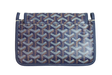 Load image into Gallery viewer, 新品未使用 GOYARD ゴヤール ショルダーバッグ プリュメ ポーチウォレット ネイビー PVC レザー シルバー金具 中古 52831