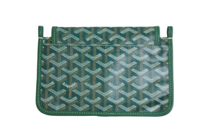 新品未使用 GOYARD ゴヤール ショルダーバッグ プリュメ ポーチウォレット グリーン PVC レザー シルバー金具 中古 52832