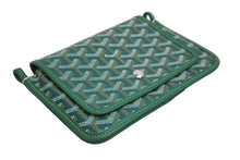 Load image into Gallery viewer, 新品未使用 GOYARD ゴヤール ショルダーバッグ プリュメ ポーチウォレット グリーン PVC レザー シルバー金具 中古 52832