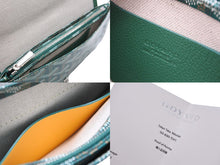Load image into Gallery viewer, 新品未使用 GOYARD ゴヤール ショルダーバッグ プリュメ ポーチウォレット グリーン PVC レザー シルバー金具 中古 52832