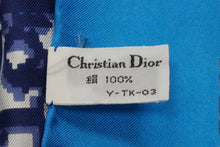 Load image into Gallery viewer, ChristianDior クリスチャンディオール スカーフ トロッター柄 ブランドロゴ Y-TK-03 シルク ブルー ネイビー 美品 中古 52890