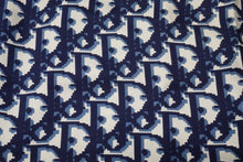 Load image into Gallery viewer, ChristianDior クリスチャンディオール スカーフ トロッター柄 ブランドロゴ C-TK286 シルク ネイビー ブルー 美品 中古 52891